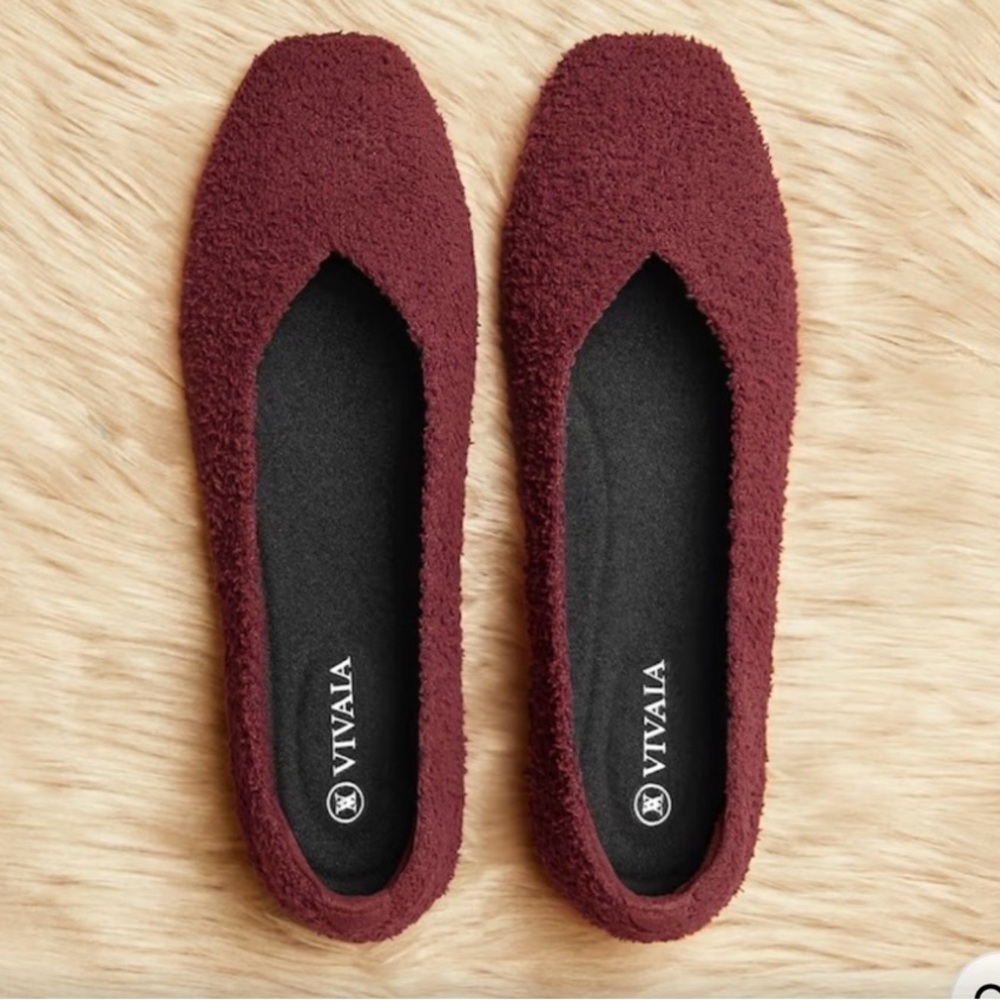 Vivaia Margot 2.0 Terry Knit Flats in Bordeaux Sz 39 - Picture 3 of 8